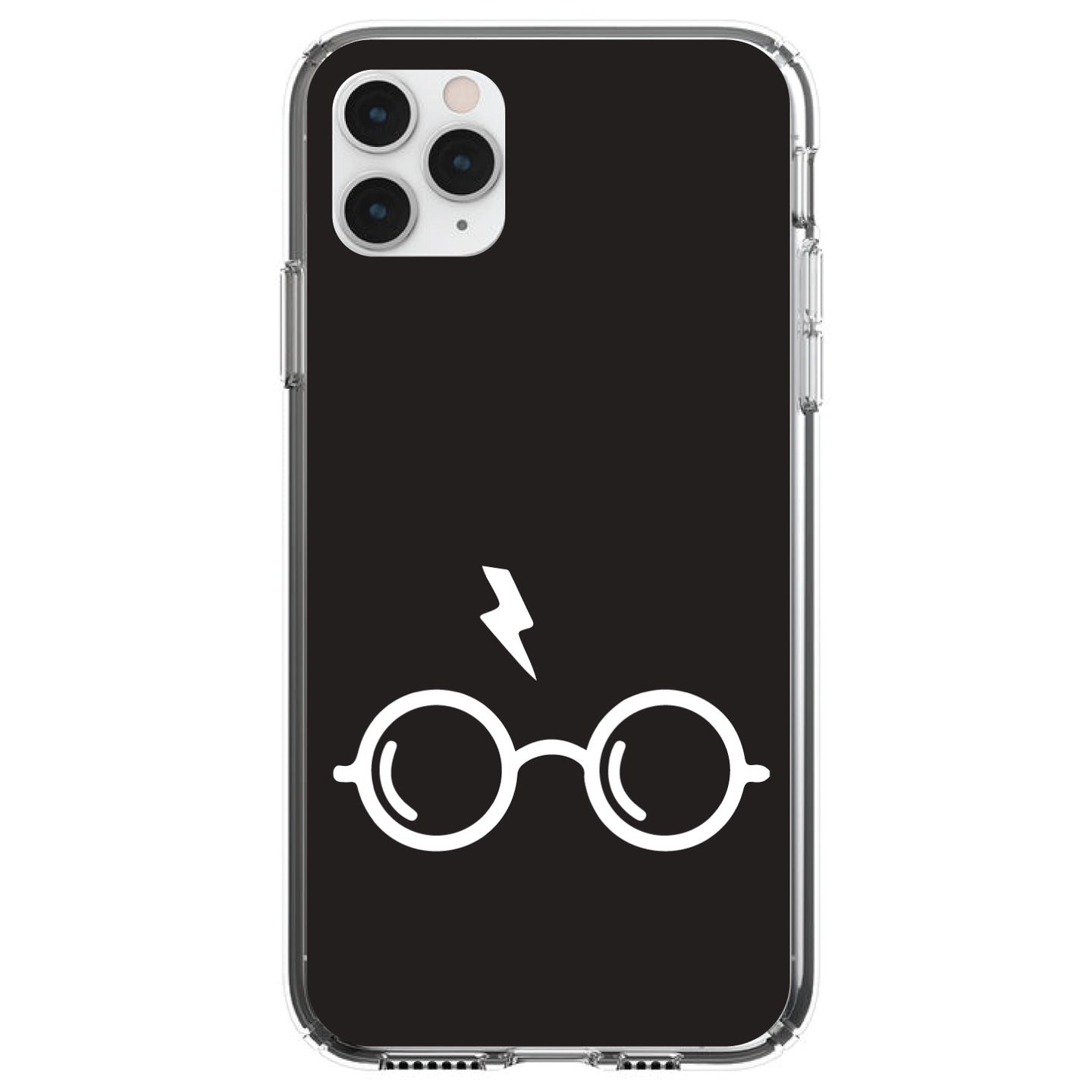 DistinctInk® Clear Shockproof Hybrid Case for Apple iPhone / Samsung Galaxy / Google Pixel - Potter-inspired Glasses