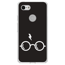 DistinctInk® Clear Shockproof Hybrid Case for Apple iPhone / Samsung Galaxy / Google Pixel - Potter-inspired Glasses