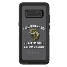 DistinctInk™ OtterBox Defender Series Case for Apple iPhone / Samsung Galaxy / Google Pixel - Fishing - Wiggle My Worm