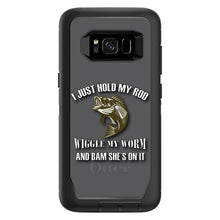 DistinctInk™ OtterBox Defender Series Case for Apple iPhone / Samsung Galaxy / Google Pixel - Fishing - Wiggle My Worm