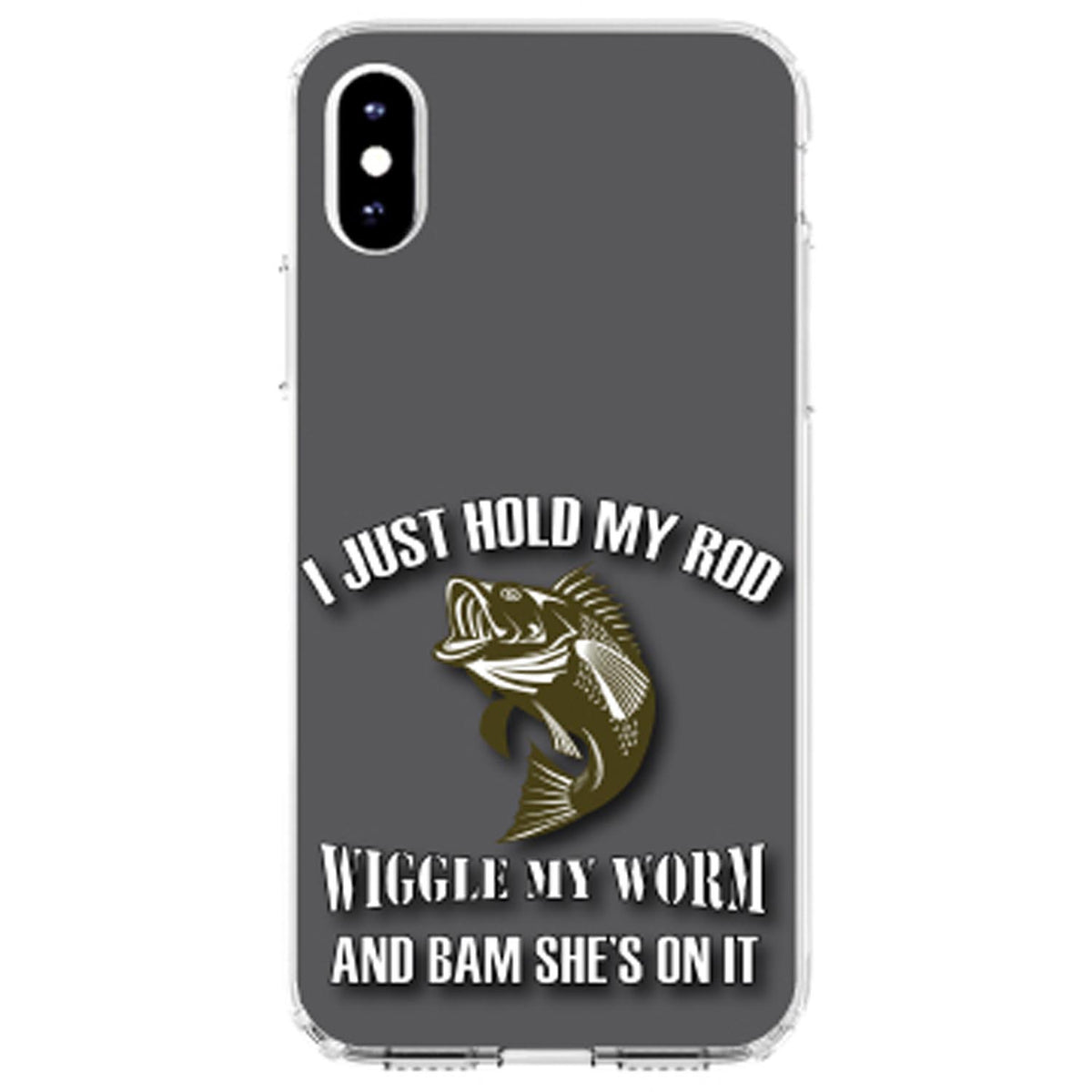 Fishing, Wiggle My Worm Clear Shockproof iPhone Case, view 4