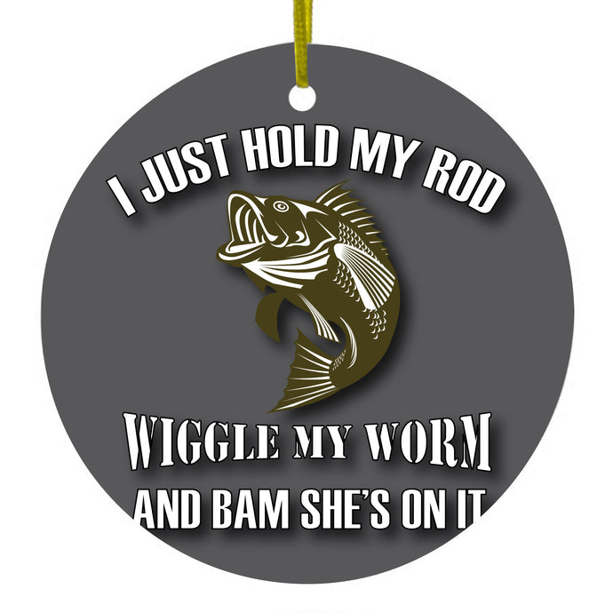 Wiggle My Worm Ceramic Ornament