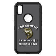 DistinctInk™ OtterBox Defender Series Case for Apple iPhone / Samsung Galaxy / Google Pixel - Fishing - Wiggle My Worm