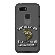 DistinctInk™ OtterBox Symmetry Series Case for Apple iPhone / Samsung Galaxy / Google Pixel - Fishing - Wiggle My Worm