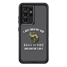 DistinctInk™ OtterBox Defender Series Case for Apple iPhone / Samsung Galaxy / Google Pixel - Fishing - Wiggle My Worm