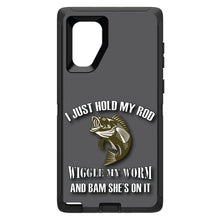 DistinctInk™ OtterBox Defender Series Case for Apple iPhone / Samsung Galaxy / Google Pixel - Fishing - Wiggle My Worm