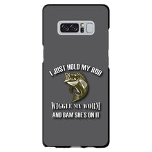 DistinctInk® Hard Plastic Snap-On Case for Apple iPhone or Samsung Galaxy - Fishing - Wiggle My Worm