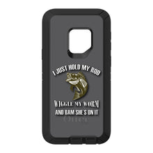 DistinctInk™ OtterBox Defender Series Case for Apple iPhone / Samsung Galaxy / Google Pixel - Fishing - Wiggle My Worm