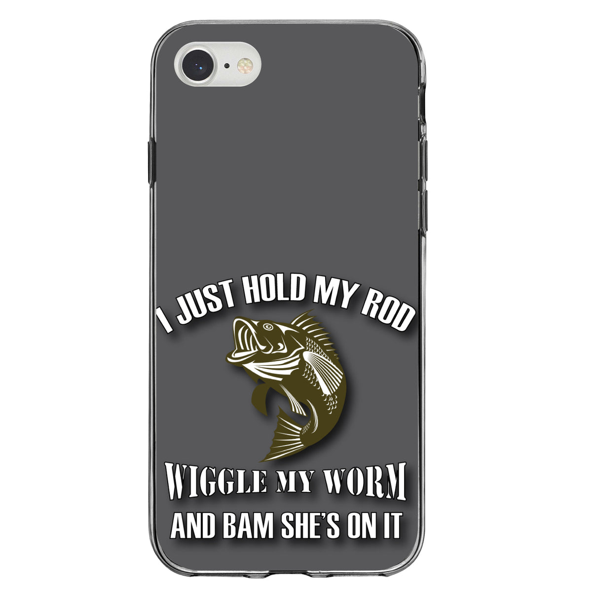 Fishing, Wiggle My Worm Clear Shockproof iPhone Case, view 5