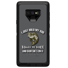 DistinctInk™ OtterBox Defender Series Case for Apple iPhone / Samsung Galaxy / Google Pixel - Fishing - Wiggle My Worm