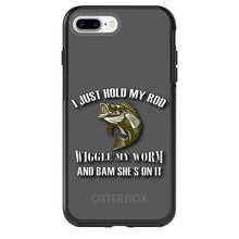 DistinctInk™ OtterBox Symmetry Series Case for Apple iPhone / Samsung Galaxy / Google Pixel - Fishing - Wiggle My Worm