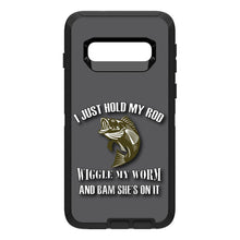 DistinctInk™ OtterBox Defender Series Case for Apple iPhone / Samsung Galaxy / Google Pixel - Fishing - Wiggle My Worm