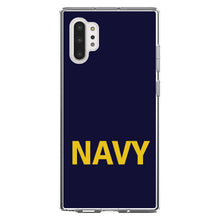 DistinctInk® Clear Shockproof Hybrid Case for Apple iPhone / Samsung Galaxy / Google Pixel - Yellow Navy