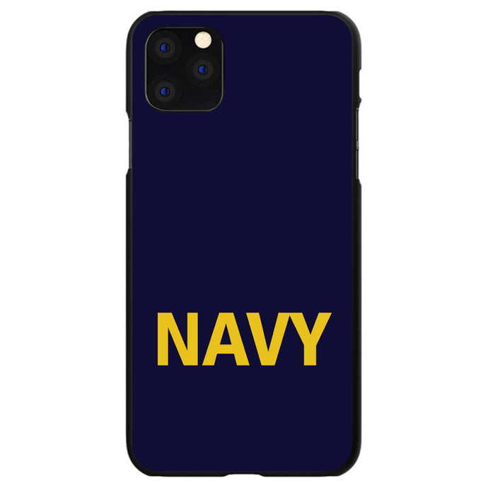 DistinctInk® Hard Plastic Snap-On Case for Apple iPhone or Samsung Galaxy - Yellow Navy