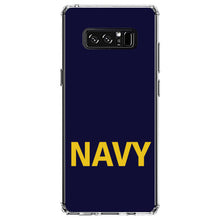 DistinctInk® Clear Shockproof Hybrid Case for Apple iPhone / Samsung Galaxy / Google Pixel - Yellow Navy