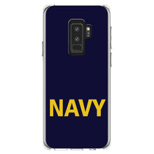 DistinctInk® Clear Shockproof Hybrid Case for Apple iPhone / Samsung Galaxy / Google Pixel - Yellow Navy