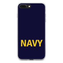 DistinctInk® Clear Shockproof Hybrid Case for Apple iPhone / Samsung Galaxy / Google Pixel - Yellow Navy