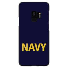 DistinctInk® Hard Plastic Snap-On Case for Apple iPhone or Samsung Galaxy - Yellow Navy