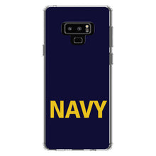 DistinctInk® Clear Shockproof Hybrid Case for Apple iPhone / Samsung Galaxy / Google Pixel - Yellow Navy
