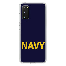 DistinctInk® Clear Shockproof Hybrid Case for Apple iPhone / Samsung Galaxy / Google Pixel - Yellow Navy