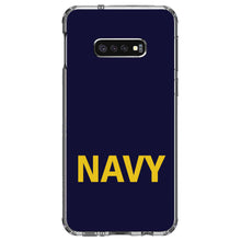 DistinctInk® Clear Shockproof Hybrid Case for Apple iPhone / Samsung Galaxy / Google Pixel - Yellow Navy