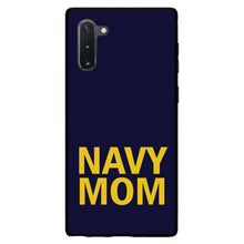 DistinctInk® Hard Plastic Snap-On Case for Apple iPhone or Samsung Galaxy - Yellow Navy Mom