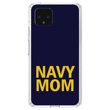 DistinctInk® Clear Shockproof Hybrid Case for Apple iPhone / Samsung Galaxy / Google Pixel - Yellow Navy Mom