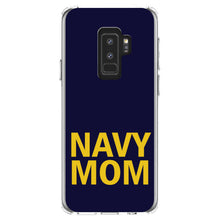 DistinctInk® Clear Shockproof Hybrid Case for Apple iPhone / Samsung Galaxy / Google Pixel - Yellow Navy Mom