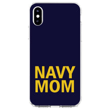DistinctInk® Clear Shockproof Hybrid Case for Apple iPhone / Samsung Galaxy / Google Pixel - Yellow Navy Mom