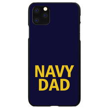 DistinctInk® Hard Plastic Snap-On Case for Apple iPhone or Samsung Galaxy - Yellow Navy Dad