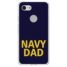 DistinctInk® Clear Shockproof Hybrid Case for Apple iPhone / Samsung Galaxy / Google Pixel - Yellow Navy Dad