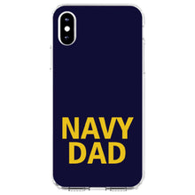 DistinctInk® Clear Shockproof Hybrid Case for Apple iPhone / Samsung Galaxy / Google Pixel - Yellow Navy Dad