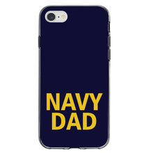 DistinctInk® Clear Shockproof Hybrid Case for Apple iPhone / Samsung Galaxy / Google Pixel - Yellow Navy Dad