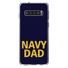 DistinctInk® Clear Shockproof Hybrid Case for Apple iPhone / Samsung Galaxy / Google Pixel - Yellow Navy Dad