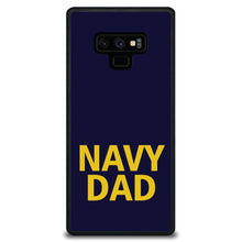 DistinctInk® Hard Plastic Snap-On Case for Apple iPhone or Samsung Galaxy - Yellow Navy Dad