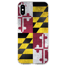 DistinctInk® Clear Shockproof Hybrid Case for Apple iPhone / Samsung Galaxy / Google Pixel - Old Weather Maryland Flag