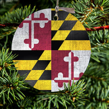 Old Weather Maryland Flag Ceramic Ornament