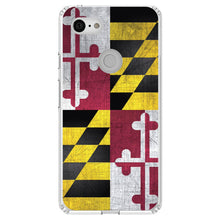 DistinctInk® Clear Shockproof Hybrid Case for Apple iPhone / Samsung Galaxy / Google Pixel - Old Weather Maryland Flag