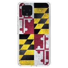 DistinctInk® Clear Shockproof Hybrid Case for Apple iPhone / Samsung Galaxy / Google Pixel - Old Weather Maryland Flag