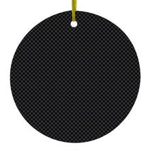 Black Grey Carbon Fiber Printed Design Ceramic Ornament