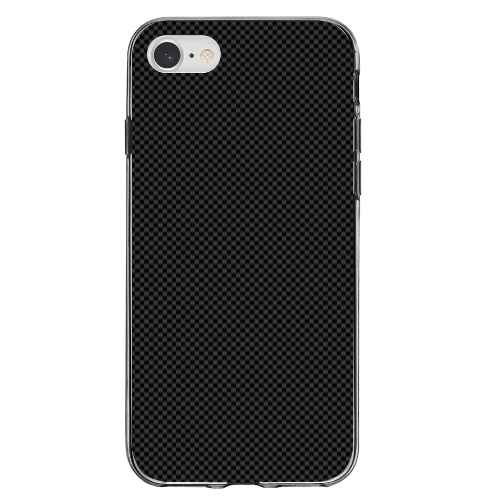 Black Grey Carbon Fiber Printed Design Clear Shockproof iPhone Case, view 5