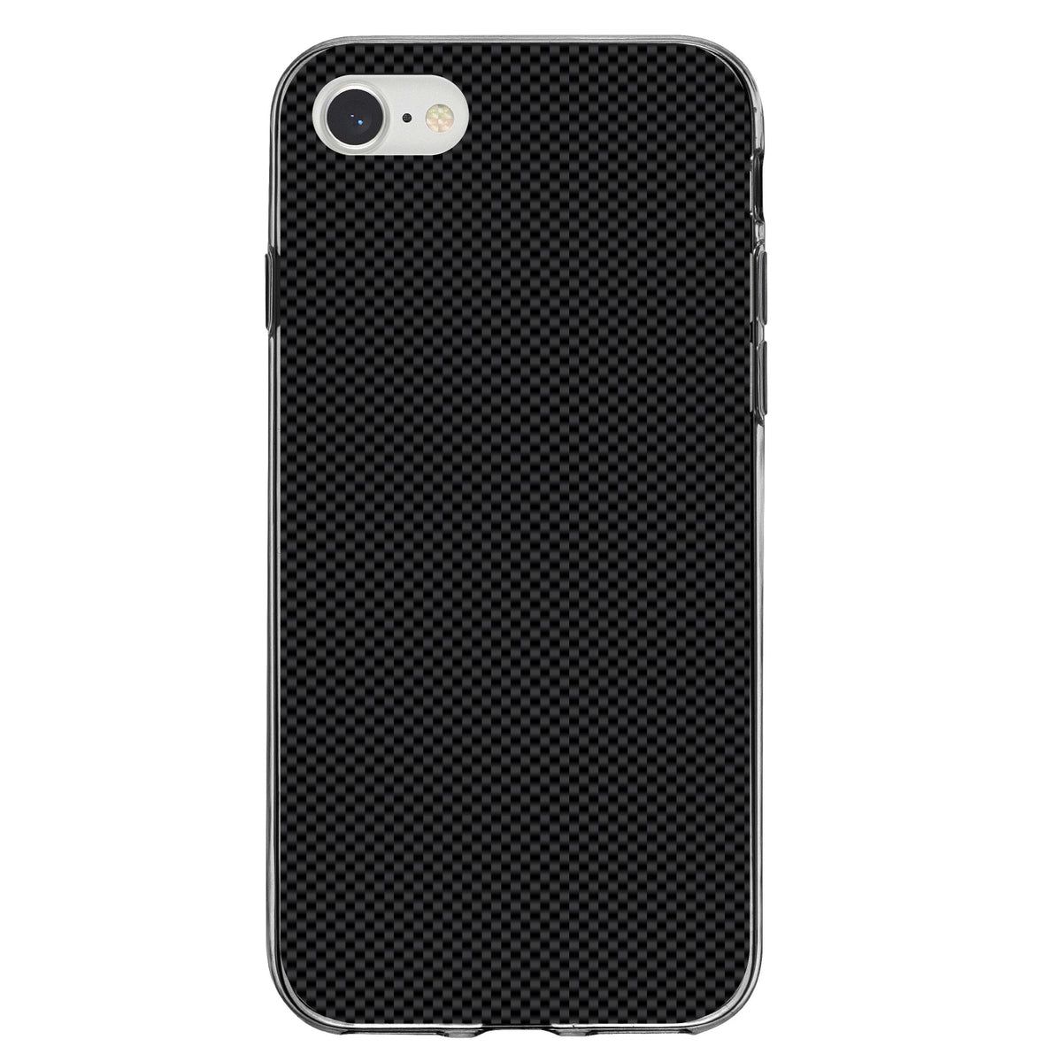 Black Grey Carbon Fiber Printed Design Clear Shockproof iPhone Case, view 5