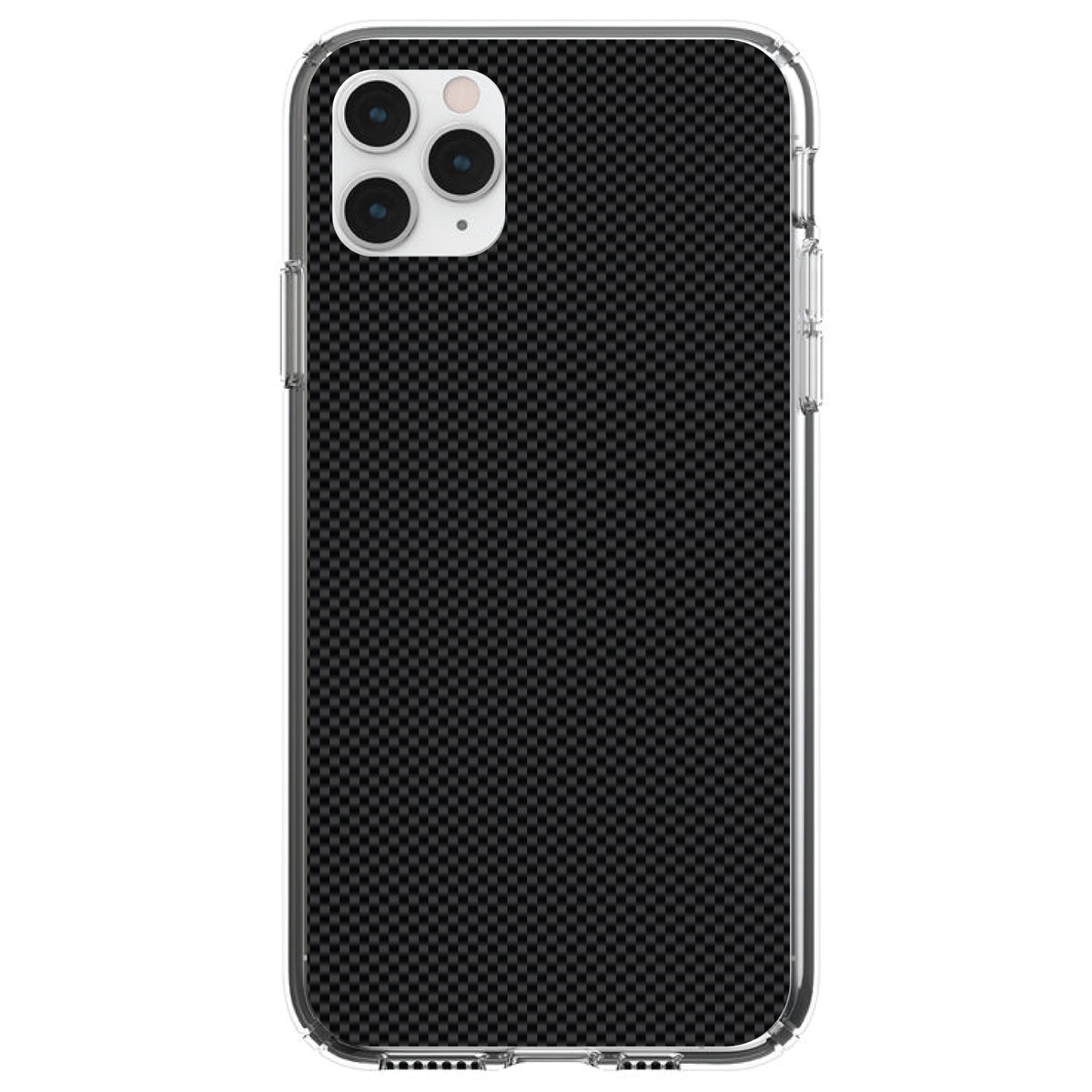 Black Grey Carbon Fiber Printed Design Clear Shockproof iPhone Case