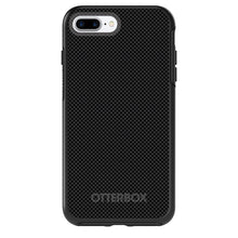 DistinctInk™ OtterBox Symmetry Series Case for Apple iPhone / Samsung Galaxy / Google Pixel - Black Grey Carbon Fiber Printed Design