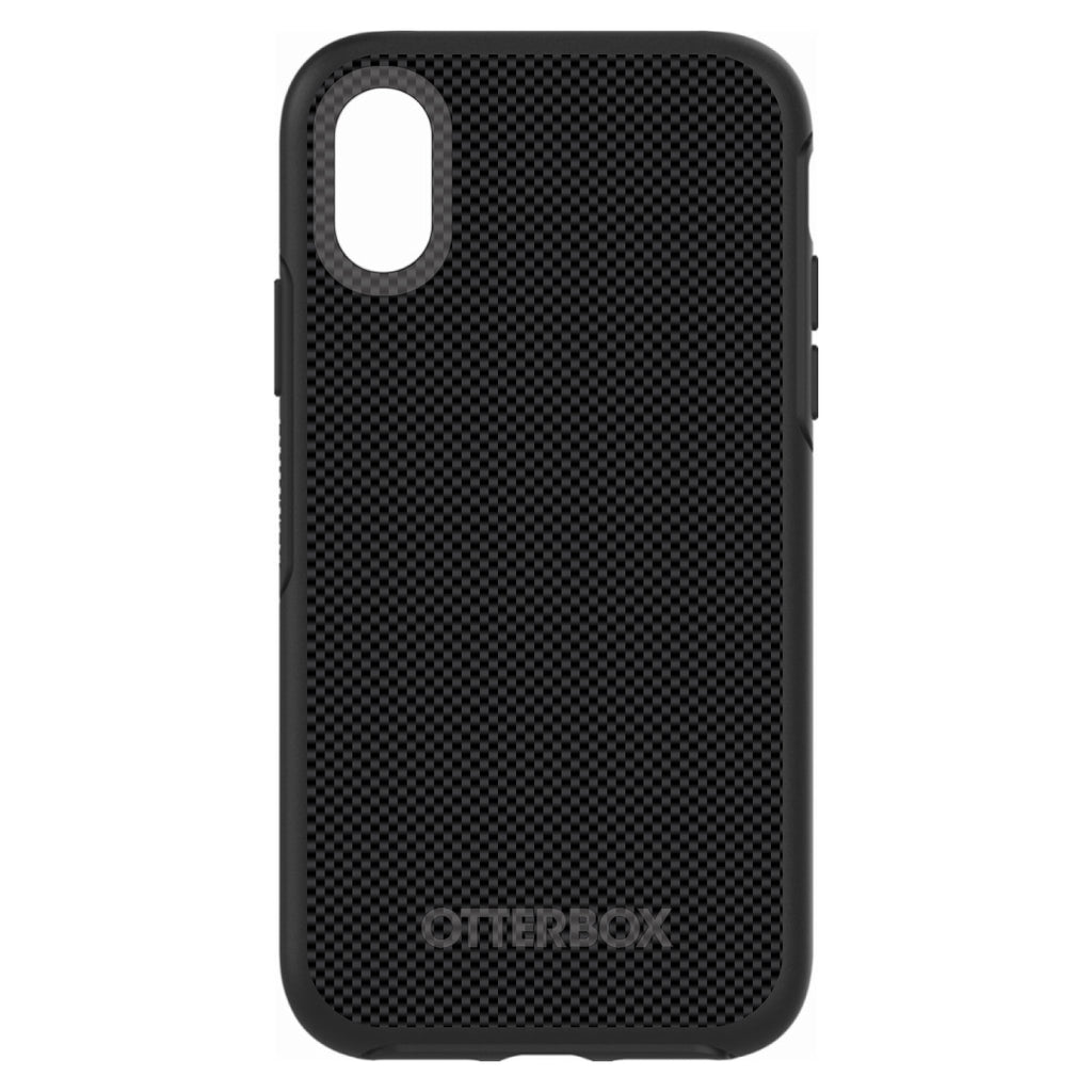 Black Grey Carbon Fiber Printed Design OtterBox Symmetry Case for iPhone & Galaxy, view 4