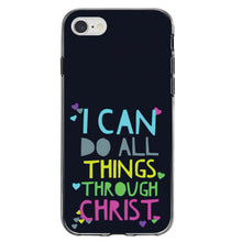 DistinctInk® Clear Shockproof Hybrid Case for Apple iPhone / Samsung Galaxy / Google Pixel - I Can Do All Things Through Christ