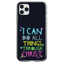 DistinctInk® Clear Shockproof Hybrid Case for Apple iPhone / Samsung Galaxy / Google Pixel - I Can Do All Things Through Christ