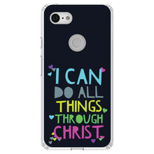 DistinctInk® Clear Shockproof Hybrid Case for Apple iPhone / Samsung Galaxy / Google Pixel - I Can Do All Things Through Christ