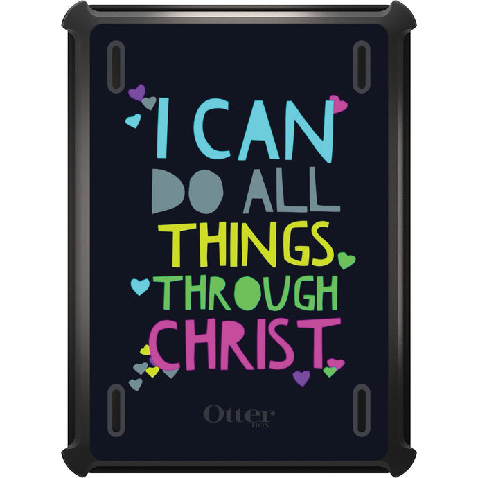 DistinctInk™ OtterBox Defender Series Case for Apple iPad / iPad Pro / iPad Air / iPad Mini - I Can Do All Things Through Christ