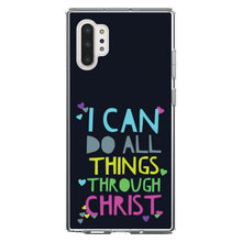 DistinctInk® Clear Shockproof Hybrid Case for Apple iPhone / Samsung Galaxy / Google Pixel - I Can Do All Things Through Christ